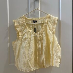 J. Crew Light Yellow Ruffle Blouse